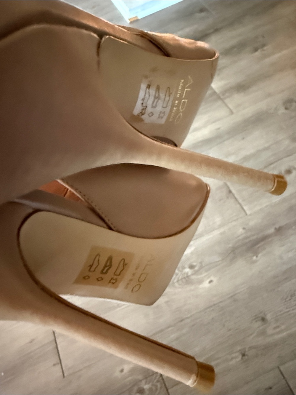 ALDO Taupe Pointed-Toe Slingback Heels - Picture 3 of 6